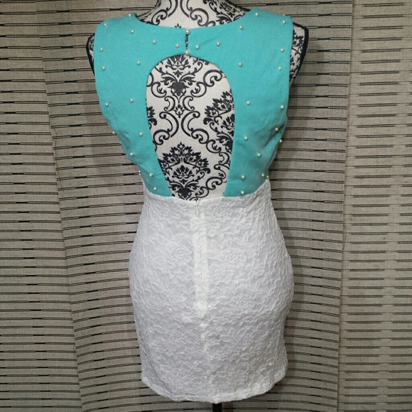 NWOT. Mint and White Dress - Picture 2 of 8
